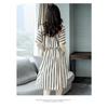 Elegant Women Fashion Summer A Line Stripe Midi Dress In Plus Size For The Stylish You