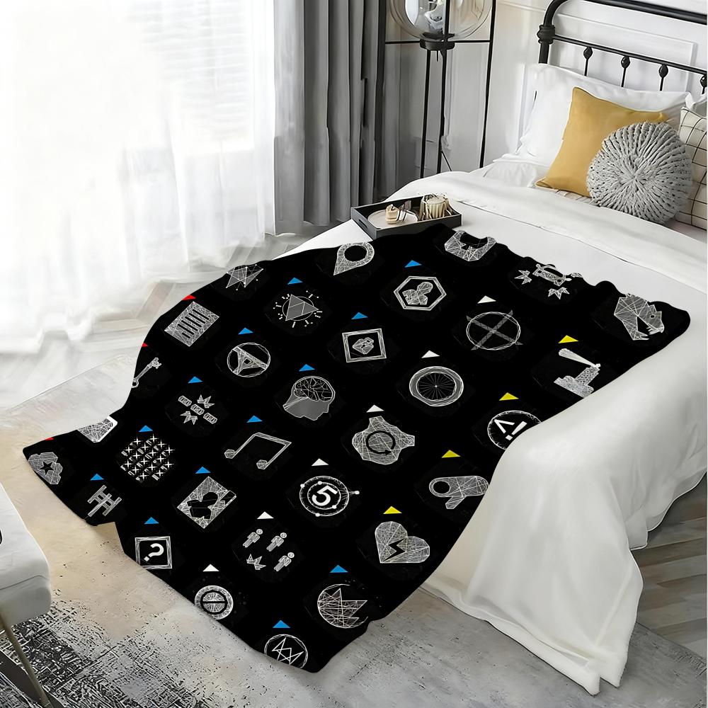 Watch Dogs 2 Throw Kid-Friendly Flannel Throw Blanket Soft Warm Anti-Static Washable All Season