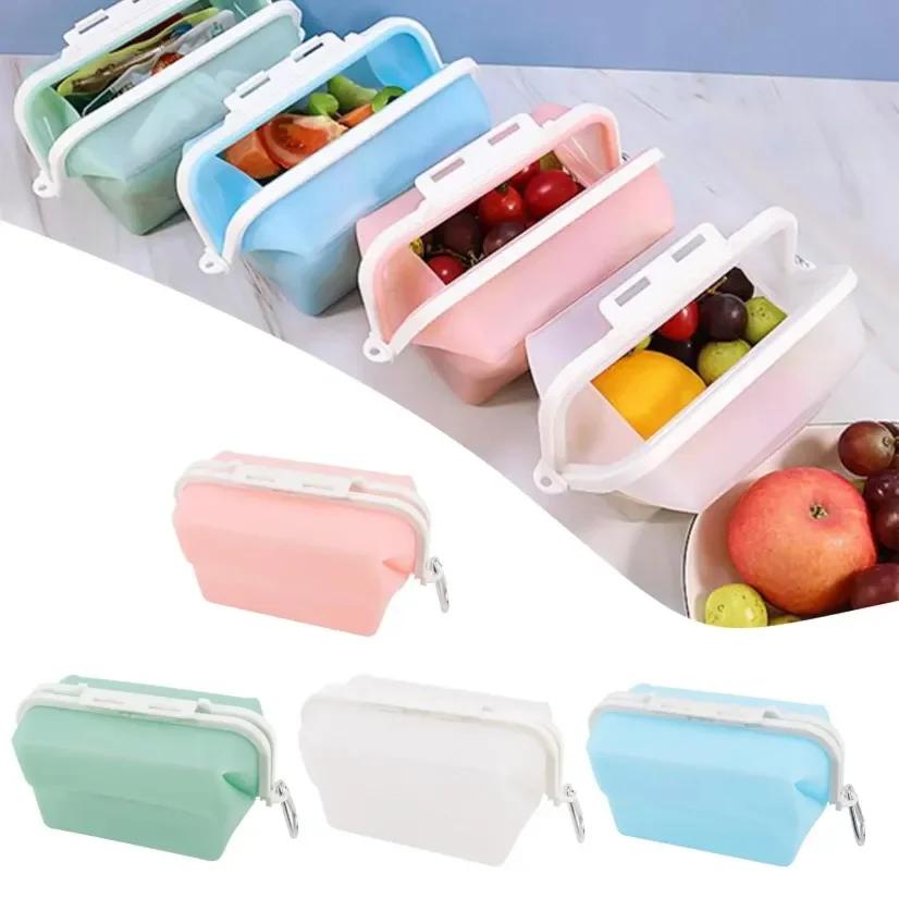 Silicone Travel Premium Reusable Food Storage Bags Food Grade Multi-use Fruit Sealed Lunch Bag Containers Microwave Oven Safe