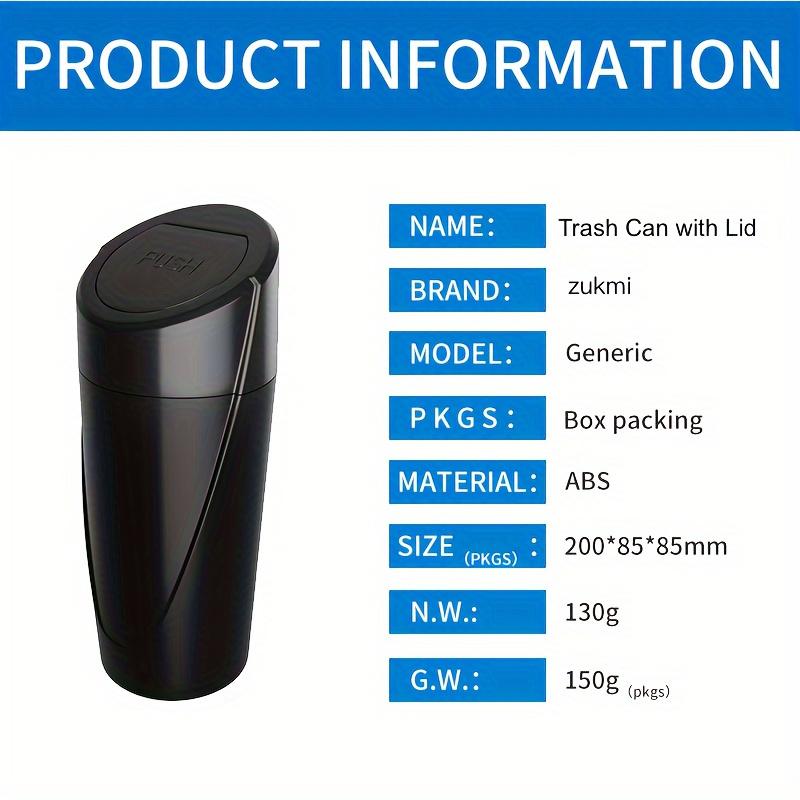1pc Portable Car Trash Can, Small Car Interior Accessory Covered Car Trash Can, Car Cup Holder Trash Can