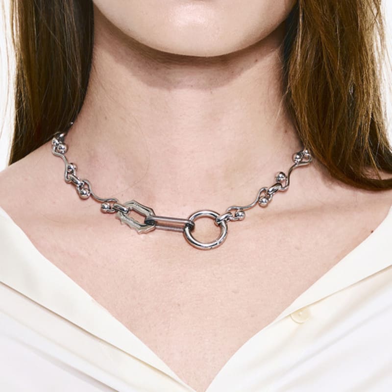 SENTIMENTS No.597 [SILVER] WAVE TWO HOLD BALL NECKLACE