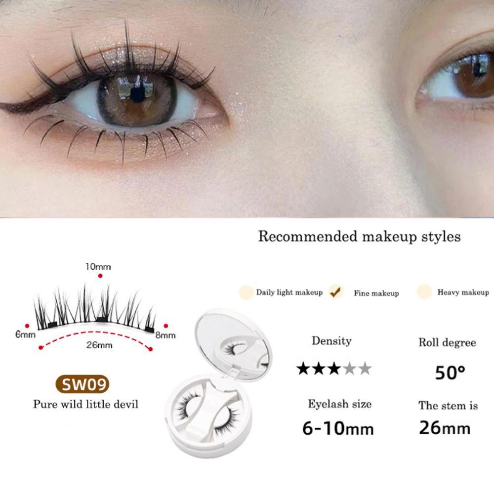 Cat Eye Glue Free False Eyelashes Long Lasting Magnetic Eyelashes with Clip Makeup Tools