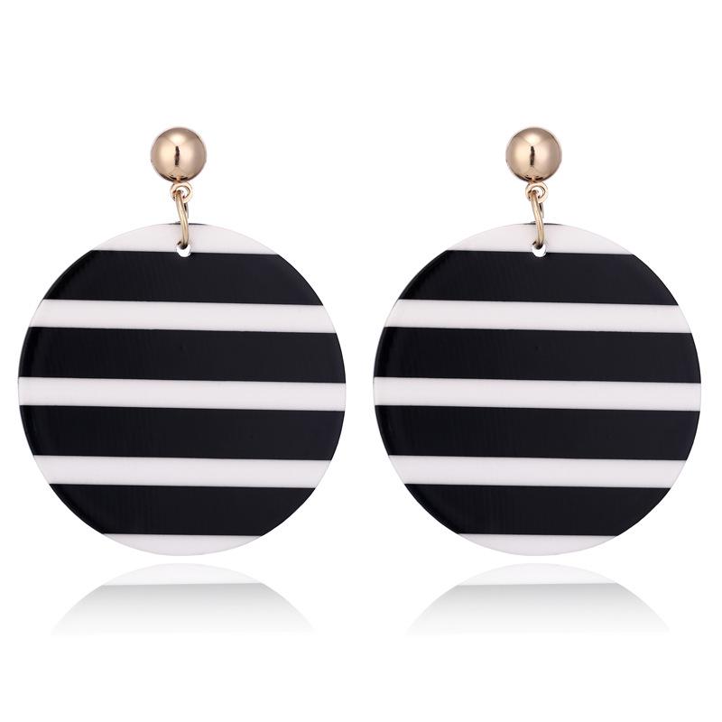 Acrylic Geometric Circular Earrings Popular In Europe and America, Korean Style Trendy, Personalized, Simple Earrings