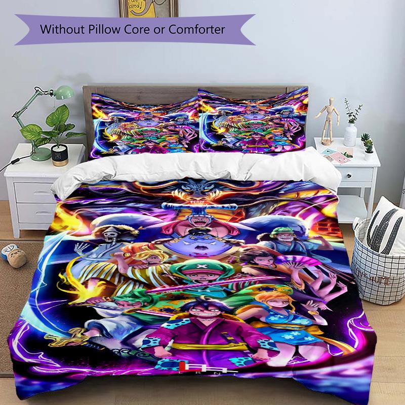 One Piece: Stampede Poster Bedding Set Comforter Cover Gift for Bedroom,Includes 1 Cover and 2 Pillowcases, No InsertB545