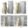 Easy to Clean Silicone Candle Mold Soap Moulds Sitting Cat Shape Resin Project Moulds Silicone Texture for Candle