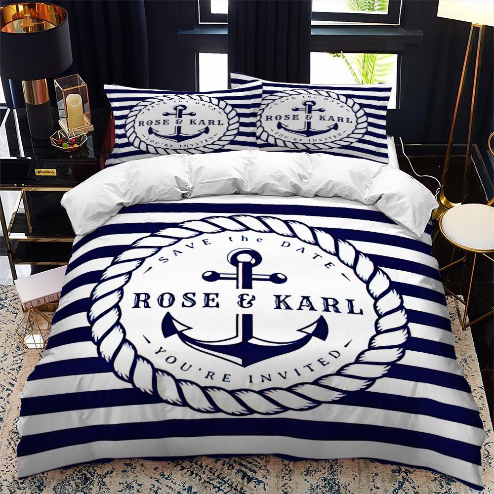 

Nautical Series Bedding Set Boys Girls Twin Queen Size Duvet Cover Pillowcase Bed Kids Adult Fashion Home Textileextile EU Single(135*200cm)3pcs
