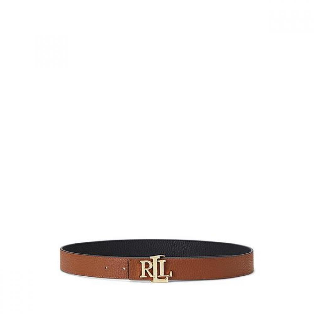 Cinto Reversível de Couro Granulado com Logo Lauren Ralph Lauren Walrblt0f320125999