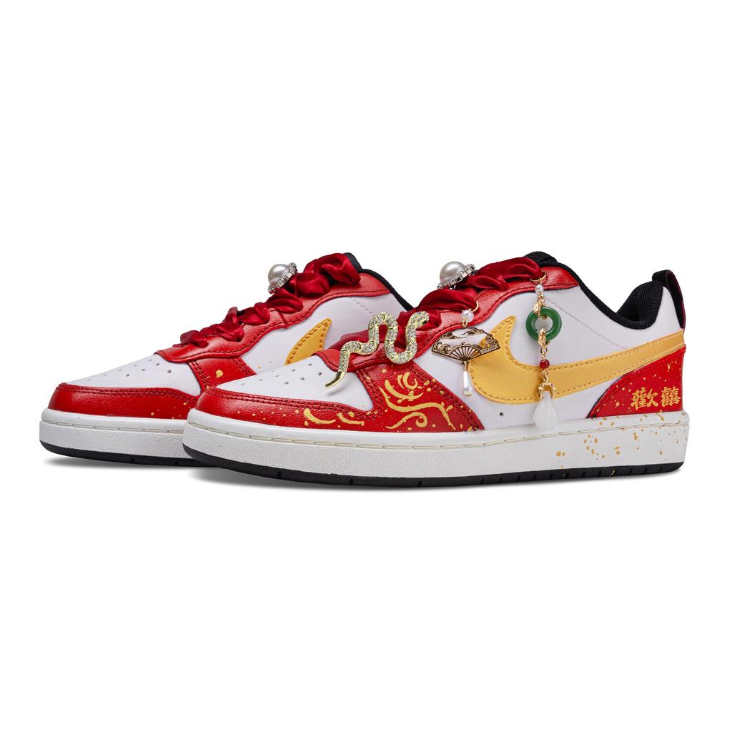 Nike Court Borough 2 Enduring Love Wear resistant And Lightweight Low top Skateboard Shoes Unisex Red BQ5448-115(Team1105-)