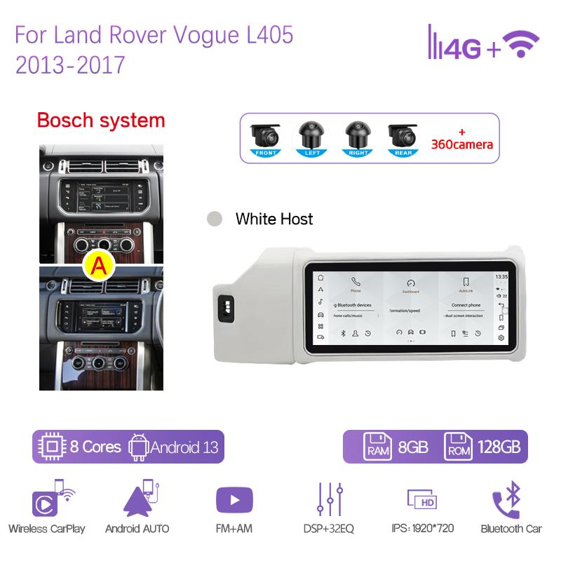 12.3" Car Multimedia Player For Land Rover Vogue L405 2013-2017 GPS Navigation Radio Android13 8+128G CarPlay 4G Host 360Camera