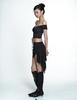 Mlk Asymmetrical Lace Drape Skirt (Black)