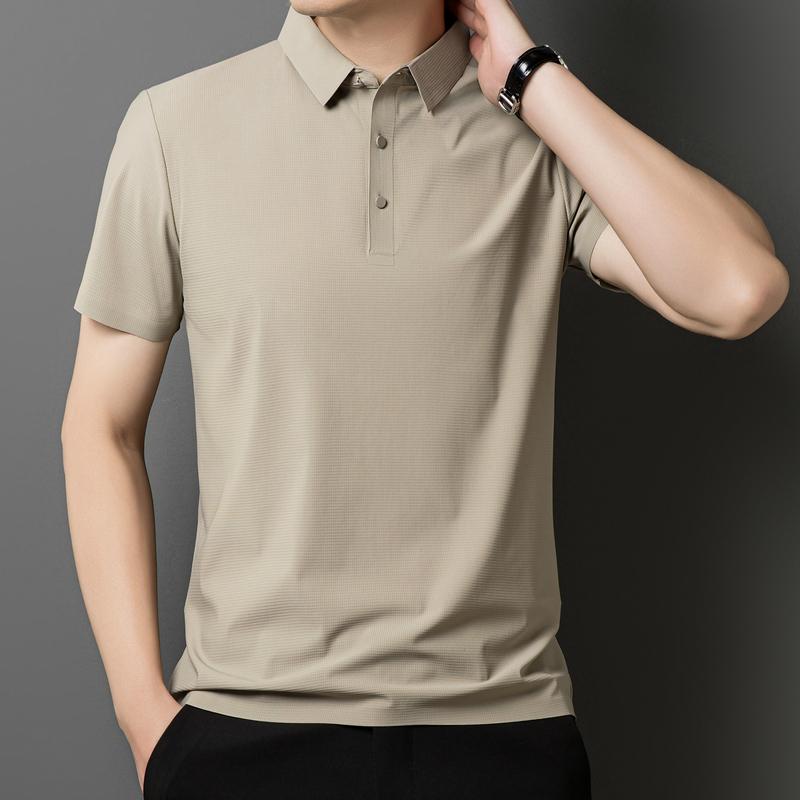 Ice Silk POLO Shirt Short-sleeved T-shirt Casual Polo Shirt T-shirt
