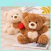 Adorable Teddy Bear Couple Plush Toy Soft Stuffed Animal Ideal Birthday Gift For Kids