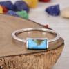Natural Turquoise Bar Ring 925 Sterling Silver, Minimalist Turquoise Ring, Dainty Stacking Ring, Handmade Jewelry Gift.