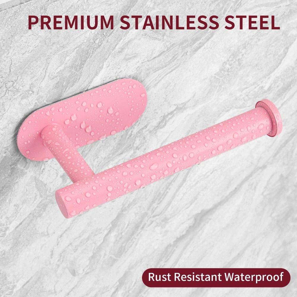 Stainless Steel Paper Holder Pink Toilet Paper Rack Tissue Roll Holder  Office, Bathroom
