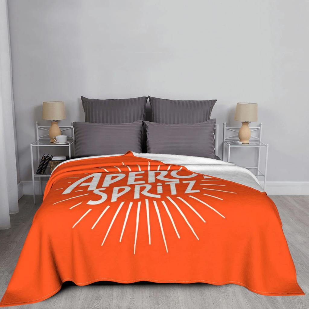 Aperols Spritz Flanelldecken, lustige Überwurfdecken für Sofa, Bettwäsche, Lounge, 125 x 100 cm, dünne Plüschdecke