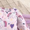 1-9 Months Newborn Baby Girl Cute Unicorn & Heart All-over Print Long Sleeve Romper