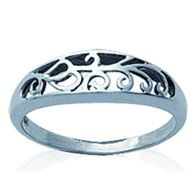 Silberring 'Tribal' aus gealtertem Silber - 6 mm