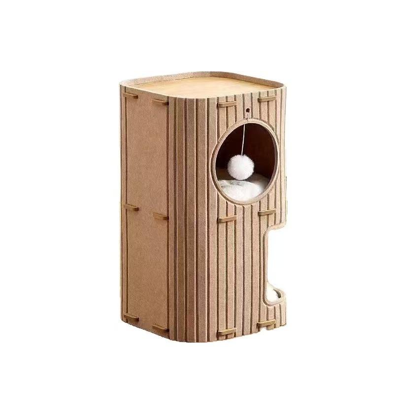 Cat bed household pet bed multi-layer integrated cat climbing frame winter insulation and safety cat den house family pet bed