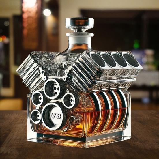 V8 Engines Whisky Bottle Creative Wine Decanter Decoration Personalized Whiskey Bottle Home
