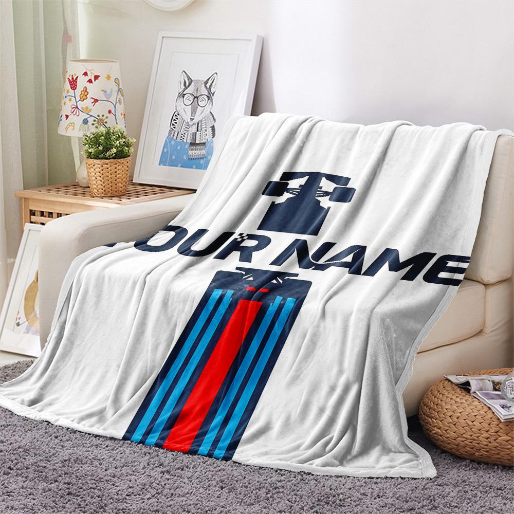 1PC Martini Custom Name Patterned Flannel Blanket Suitable For All Seasons For Home Decor Warmth And Comfort Gifts Holiday Present