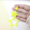 Star Earrings for Women Neon Color Hollow Star Dangle Earrings Sparkle-Star Drop Earrings Jewelry Gift Valentines Day