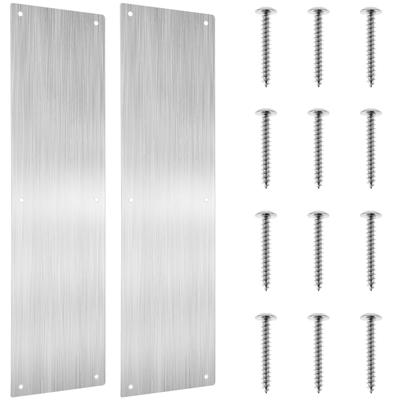 2 Piezas Placa Protectora para Patadas de Puerta de Acero Inoxidable con 12 Tornillos Protector de Patadas Satinado Protección contra Arañazos para Puertas Interiores Exteriores 4 x 16 Pulgadas