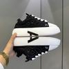 Fashion 2025 Autumn New Men's Sneakers Round Head Lace-Up Casual Shoes Solid Color Fashion Platform Trend Board Shoes zapatillas hombre