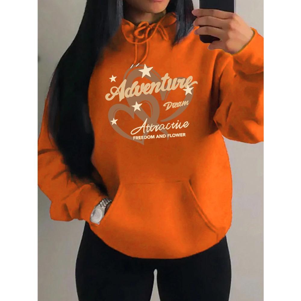 Adventure Dream Attractive Freedom Love Print Women Hoody Harajuku Loose Sportswears Fashion Hoodies Autumn Clothes