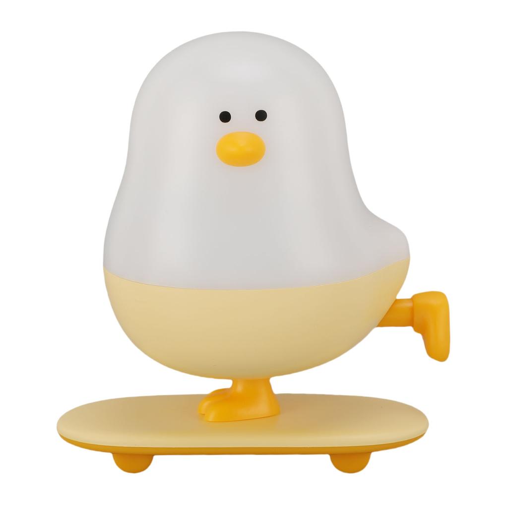 Cute Skateboard Chicken Night Light Warm White Stepless Dimmable USB Rechargeable LED Bedside Lamp for Bedroom