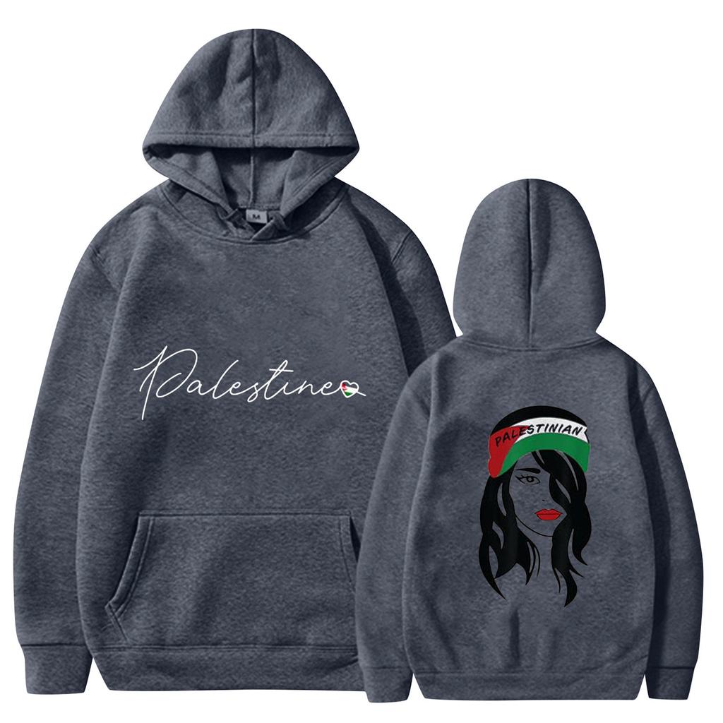 Mode Lässiger Langarm Buchstaben Druck Lockerer Plüschpullover mit Kordel Kapuzenpullover