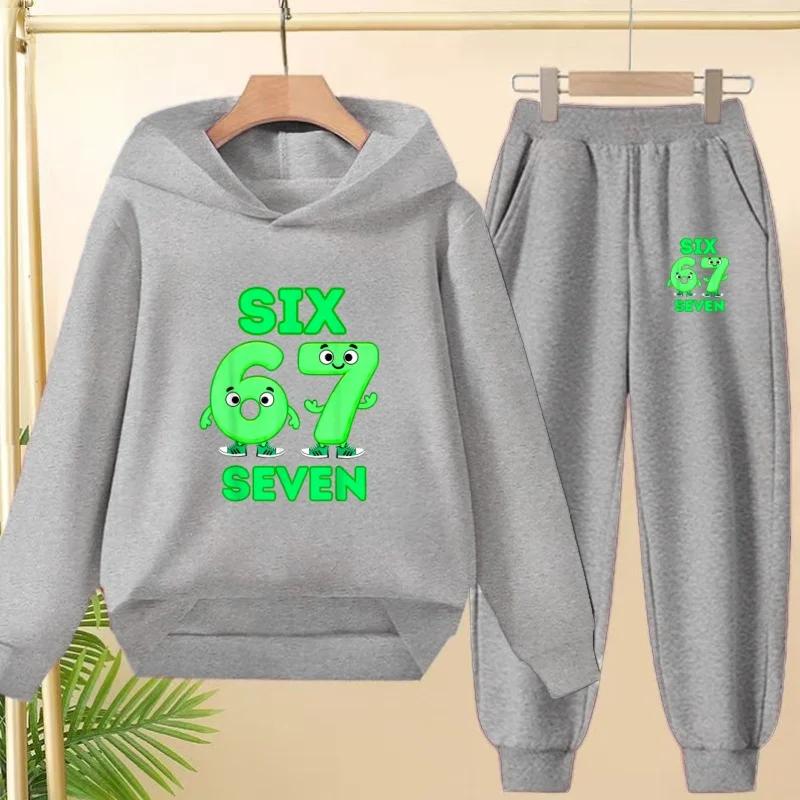 Children's Hooded Tracksuit and Pants for Autumn and Winter Featuring Fun Christmas Prints Casual Comfort, and A Stylish Number 67