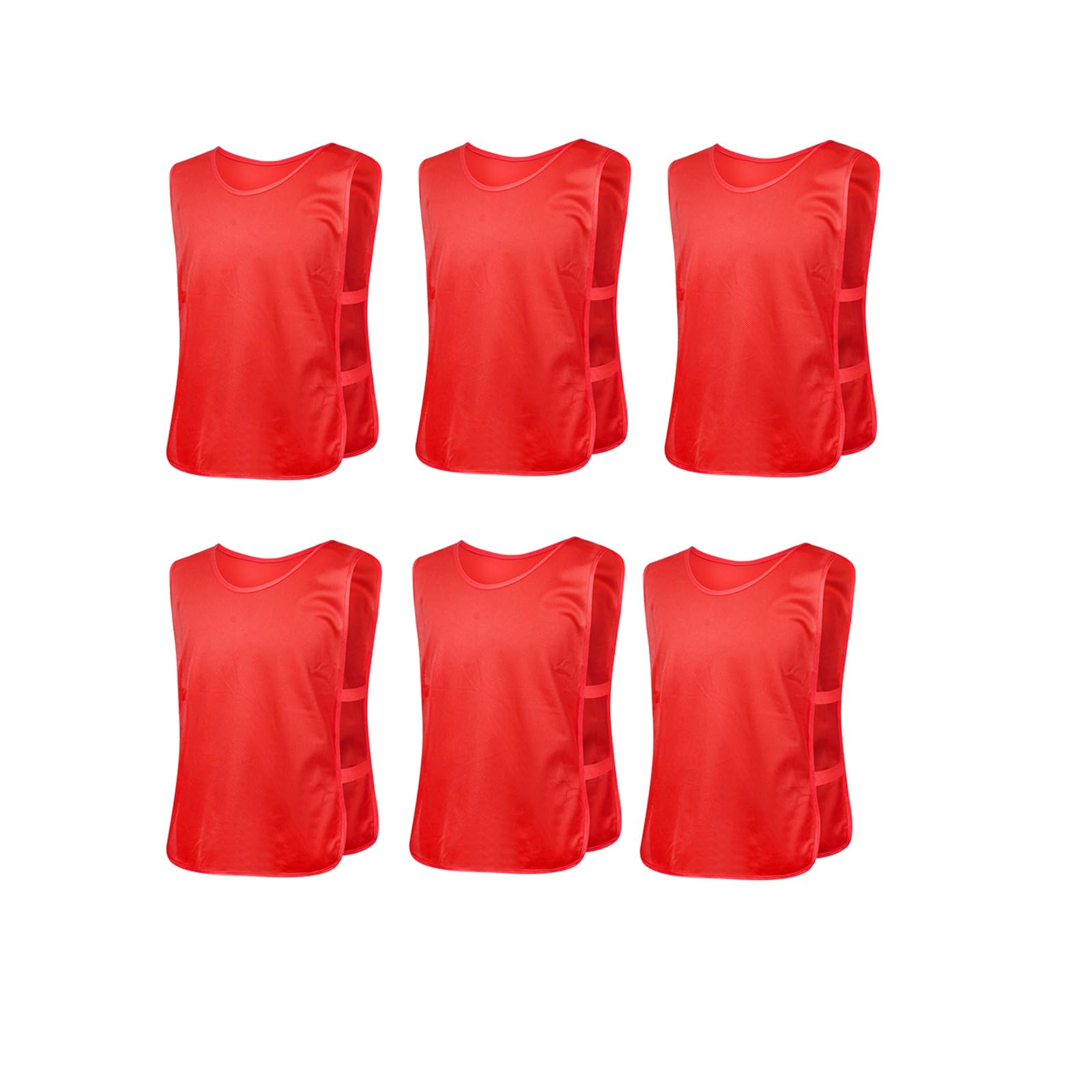 

[TOEPODO] Adult Bibs 6-Pack, Soccer Bibs, Plain, Junior, 10 Colors, Lightweight, Mesh, Breathable, Quick-Drying, Unisex, Suitable for Basketball, Socc