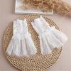 2Pairs Elegant Arm Sleeves With Lace Flower Elastic Wrist Cuffs Extension Faux Sleeves For Office Women Dress Enhancer
