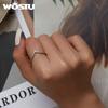 WOSTU Ασημένιο 925 δαχτυλίδι καρδιά 14 καρατίων επιχρυσωμένο δαχτυλίδι 'V' για γυναίκες με κυβικό ζιργκόν