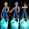 Hb Jt 38Cm/14.96Inch Dragon Ball Z Vegetto Figure 3 Heads Replace Super Saiyan Action Figures Collection Model Statue Toys Gifts