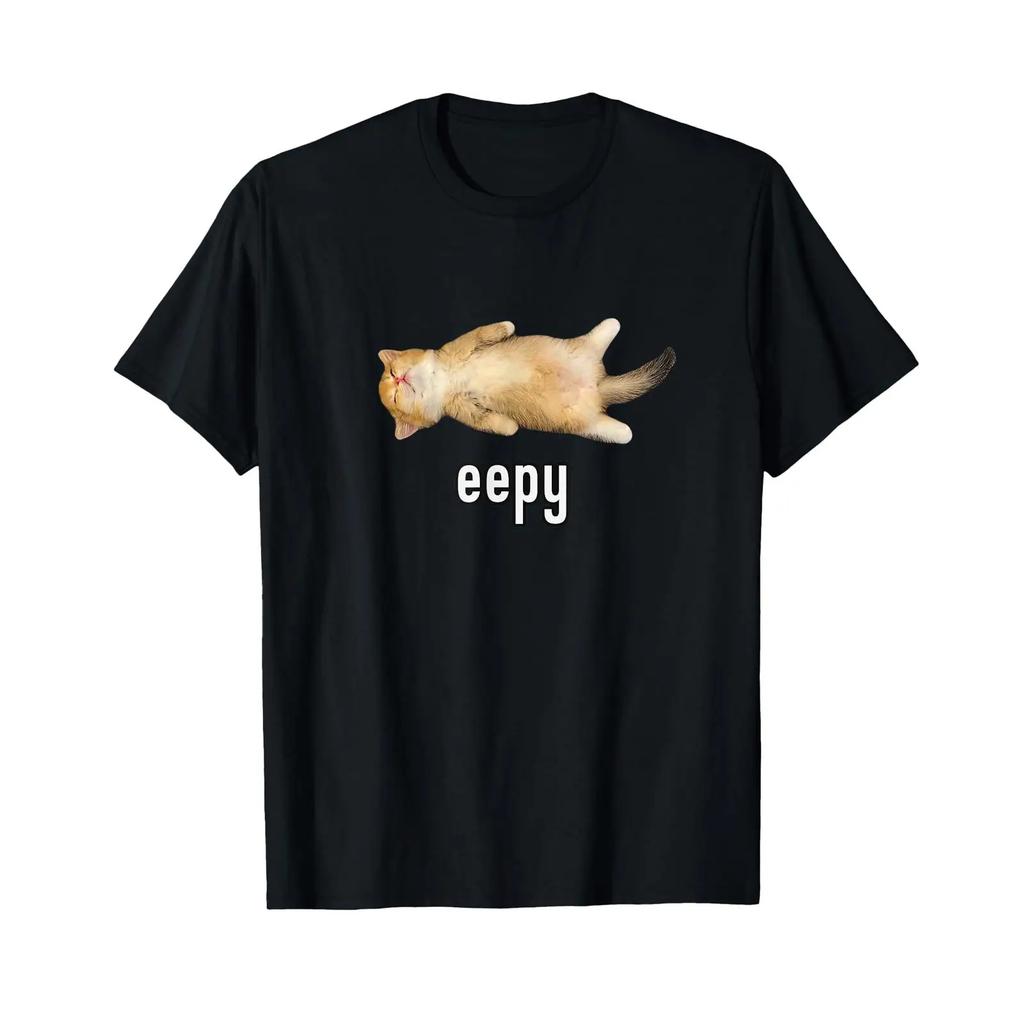 Scary Cat Stupid Sleepy Meme T Shirt Vintage Top For Everyday Wear Fashion Comfortable Casual Versatile Stylish Homme