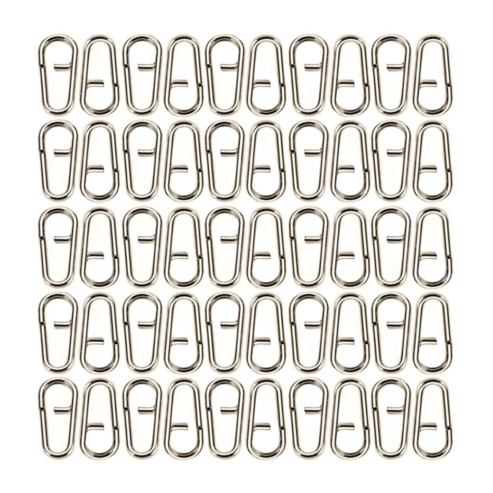 

50/100 Pcs Saltwater Fishing Oval Split Rings Swivels Snap Stainless Steel Rings Fishing Lures Connectors Durable