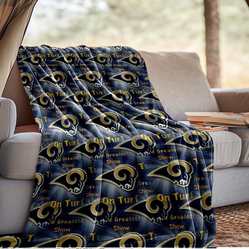 Los Angeles Rams Design Blanket Outdoor Flannel Blanket for Camping, Hiking, Garden Parties, Picnic Essentials,gift for Family and Friends