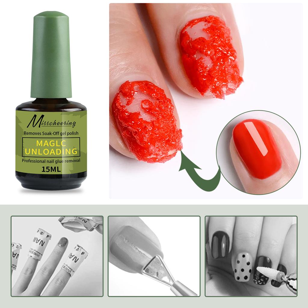 15ml Magic Fast Nail Polish Remover Clean UV Soak Semi-Permanent Varnish Nail Art Remover Tool Nail Art Quick and Easy Removal