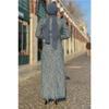 Women's Gray Patterned Evening Dress T 0411
