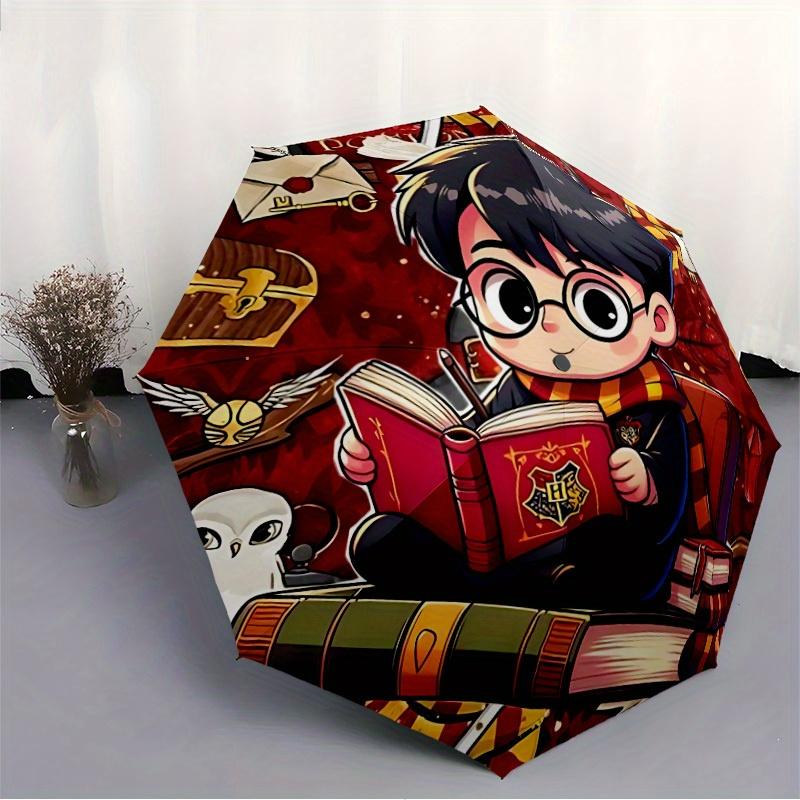1pc Harry Potter Automatic Umbrella with Folding feature - Compact Travel Umbrella, Perfect Gift for Birthday, Christmas, 100