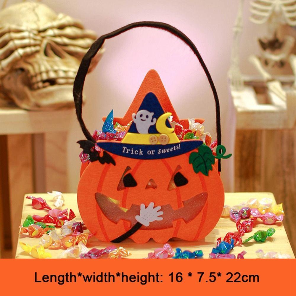 New Non-woven Fabric Halloween Candy Bag Hand-held Navidad Sugar Bag Party Decor Kids Favor Handbag Haloween