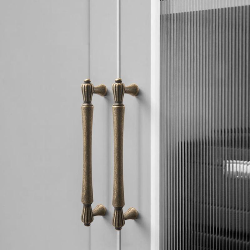 Pack Of 4 Antique Brass   Cabinet Pull Vintage French Style Handles Multiple Type for Option for Kitchen & Bathroom