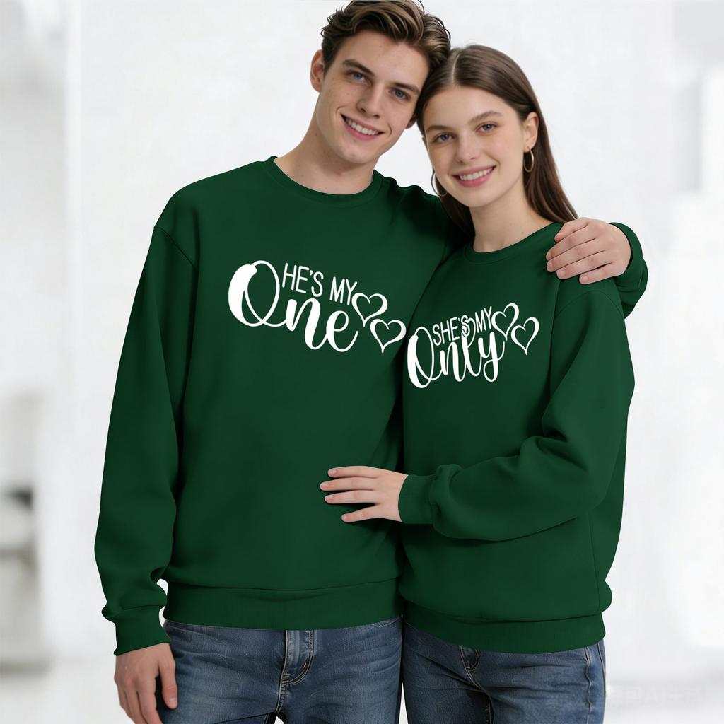 Men's Round Neck Long Sleeve Top, Unisex, Couple Casual Sports Top Set