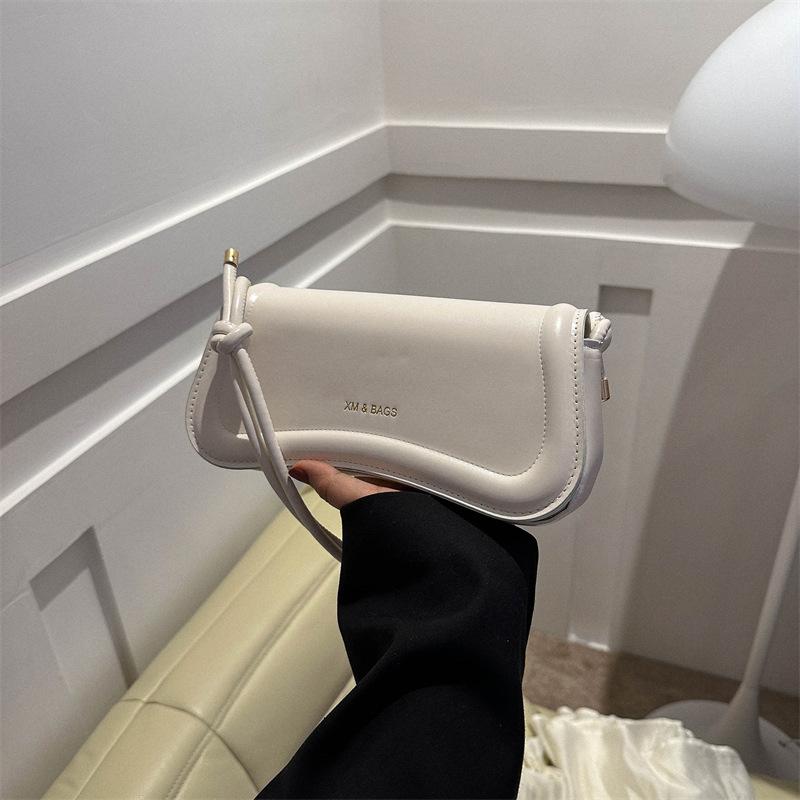 Textured solid color retro bag women's bag 2025 summer new casual messenger bag simple shoulder armpit bag