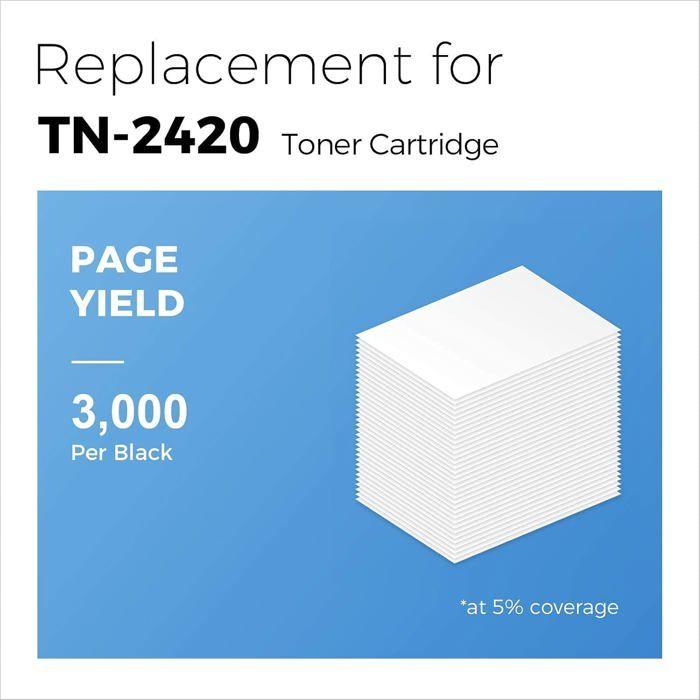 Compatible Toner - ABIESSENCE - TN-2420 - 2 Cartridges - 3000 Pages - Black