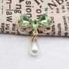 2 Pieces of 35 * 45mm Alloy Rhinestone Glass Bow Pearl Pendant DIY Wine Glass Decoration Clothing Hair Accessories