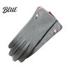 Button Wrist Gloves And Warm Weather Touch Women Cold Winter for Screen Soft Velvet Windproof