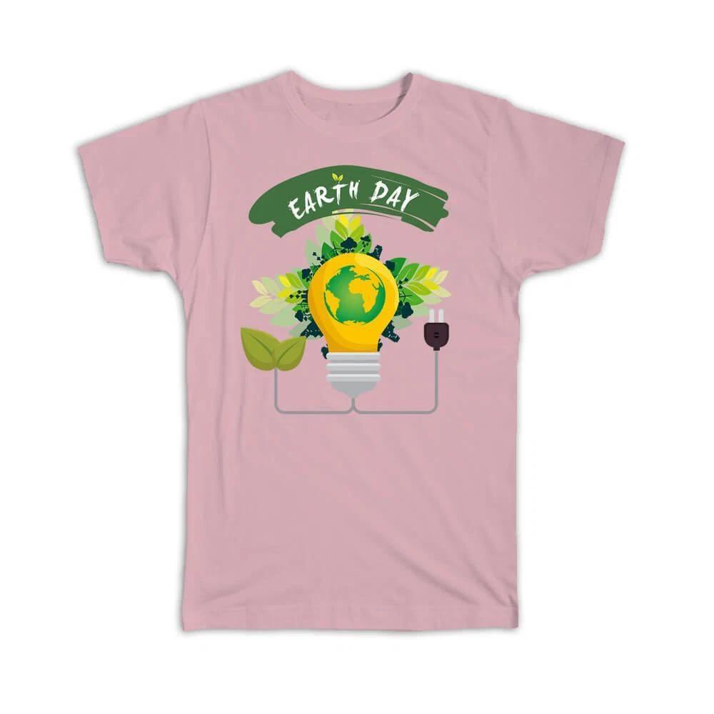 Gift T-Shirt : Eco Friendly Earth Day Kraft Rustic Plants Environmental Bulb 4XL
