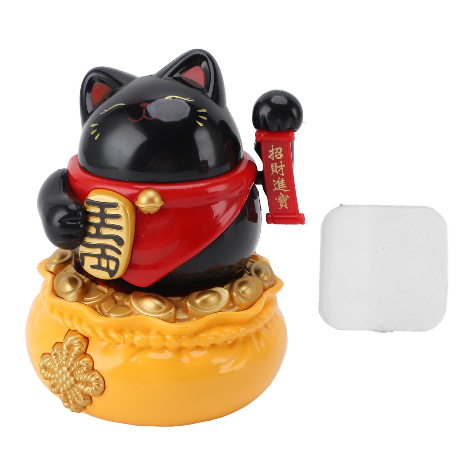 

Солнечный кот удачи декоративное богатство приветствующий машущий рукой кот удачи украшение для дома автомобиля чёрный